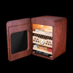 Dreistöckiger elektrischer Humidor mit LED-Beleuchtung