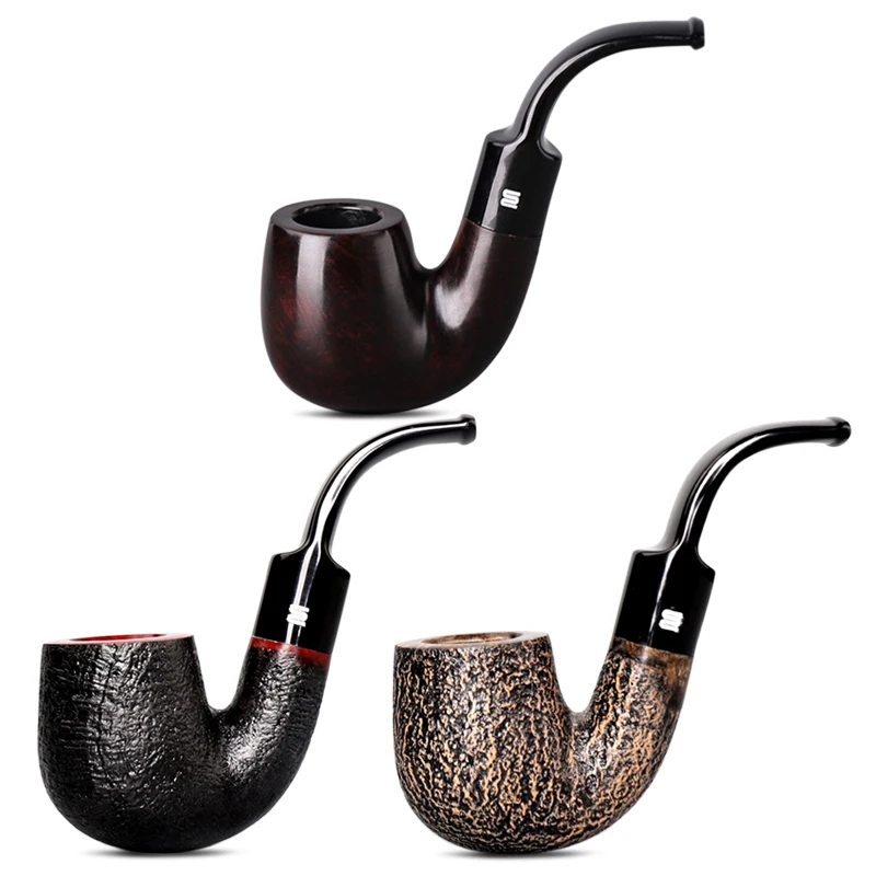 Vollgebogenes Sherlock Holmes Holzpfeifen Set